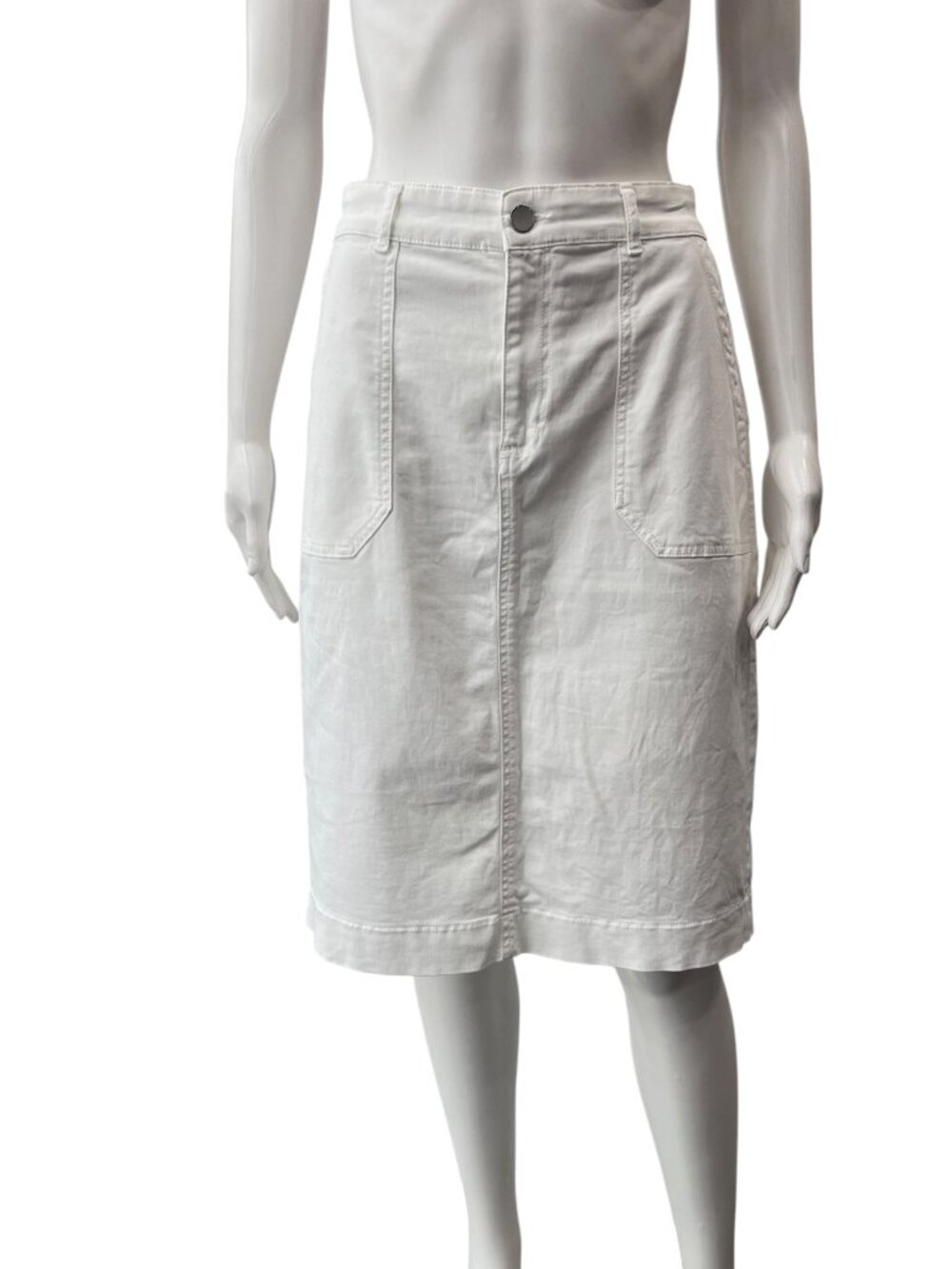 Gerard Darel White Cotton Midi Skirt size 42/6